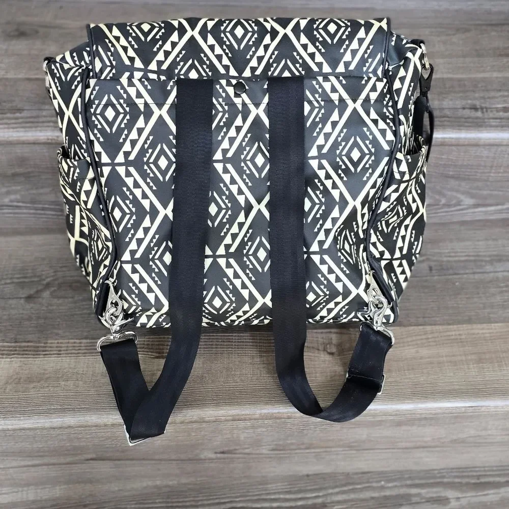 Petunia Pickle bottom diaper bag, geometric design, backpack & shoulder straps
